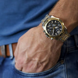 Guess Commander Chronograph Blue Dial Two Tone Steel Strap Watch for Men - GW0056G5 Buy Now By Guess