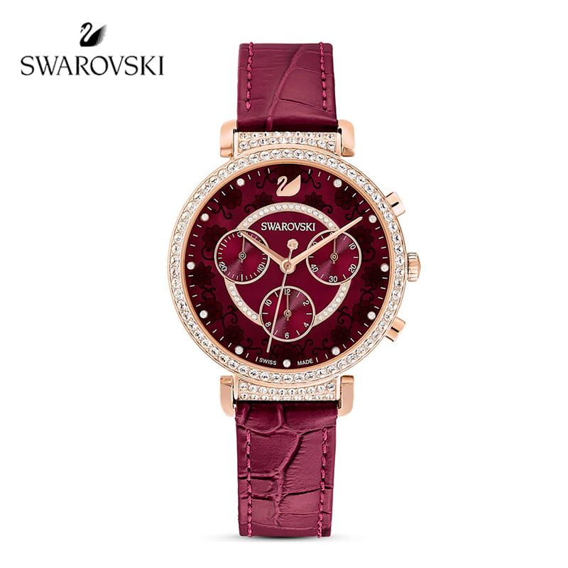Swarovski Era Journey Red Dial Red Leather Strap Watch for Women - 5416701 Buy Now By Swarovski