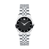 Movado Museum Classic Black Dial Silver Steel Strap Watch For Women - 0606858 Buy Now By Movado