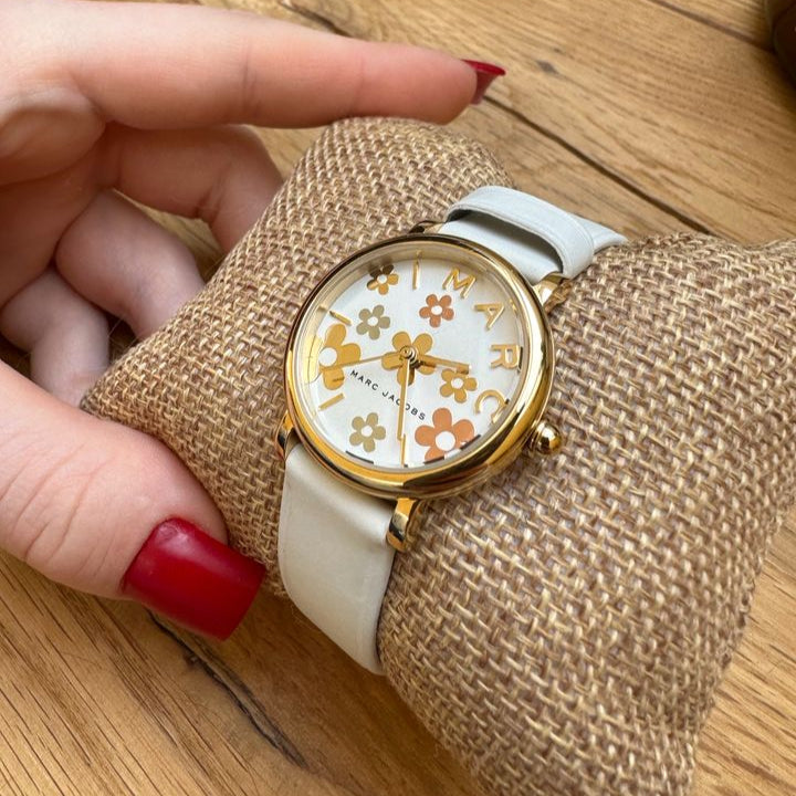 Marc Jacobs Roxy White Dial White Leather Strap Watch for Women - MJ1607 Buy Now By Marc Jacobs