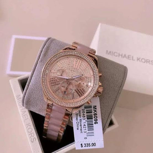 Michael Kors Wren Crystals Rose Gold Dial Rose Gold Steel Strap Watch for Women - MK6096 Buy Now By Michael Kors