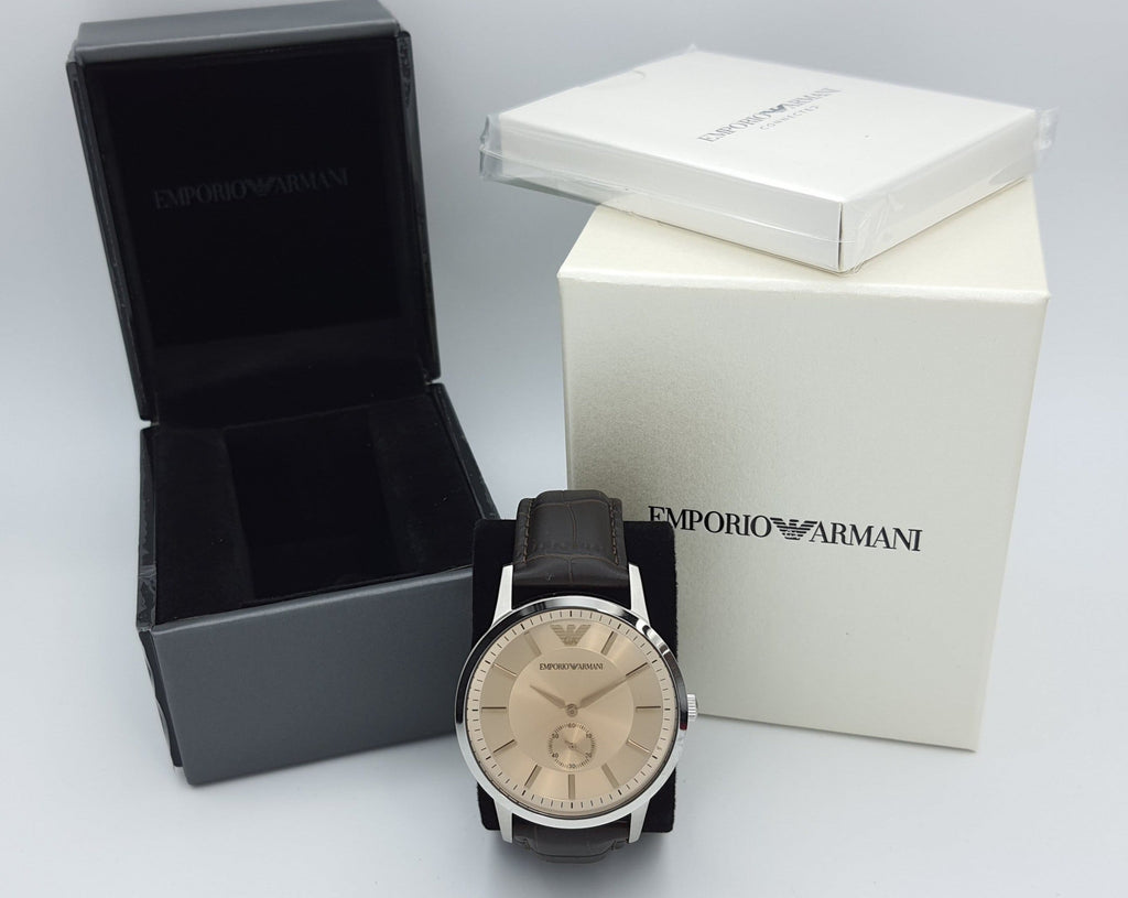 Emporio Armani Kappa Classic Brown Dial Brown Leather Strap Watch For Men - AR9106 Buy Now By Emporio Armani