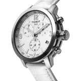 Tissot PRC 200 Chronograph White Dial White Leather Strap Watch For Men - T055.417.16.017.00 Buy Now By Tissot