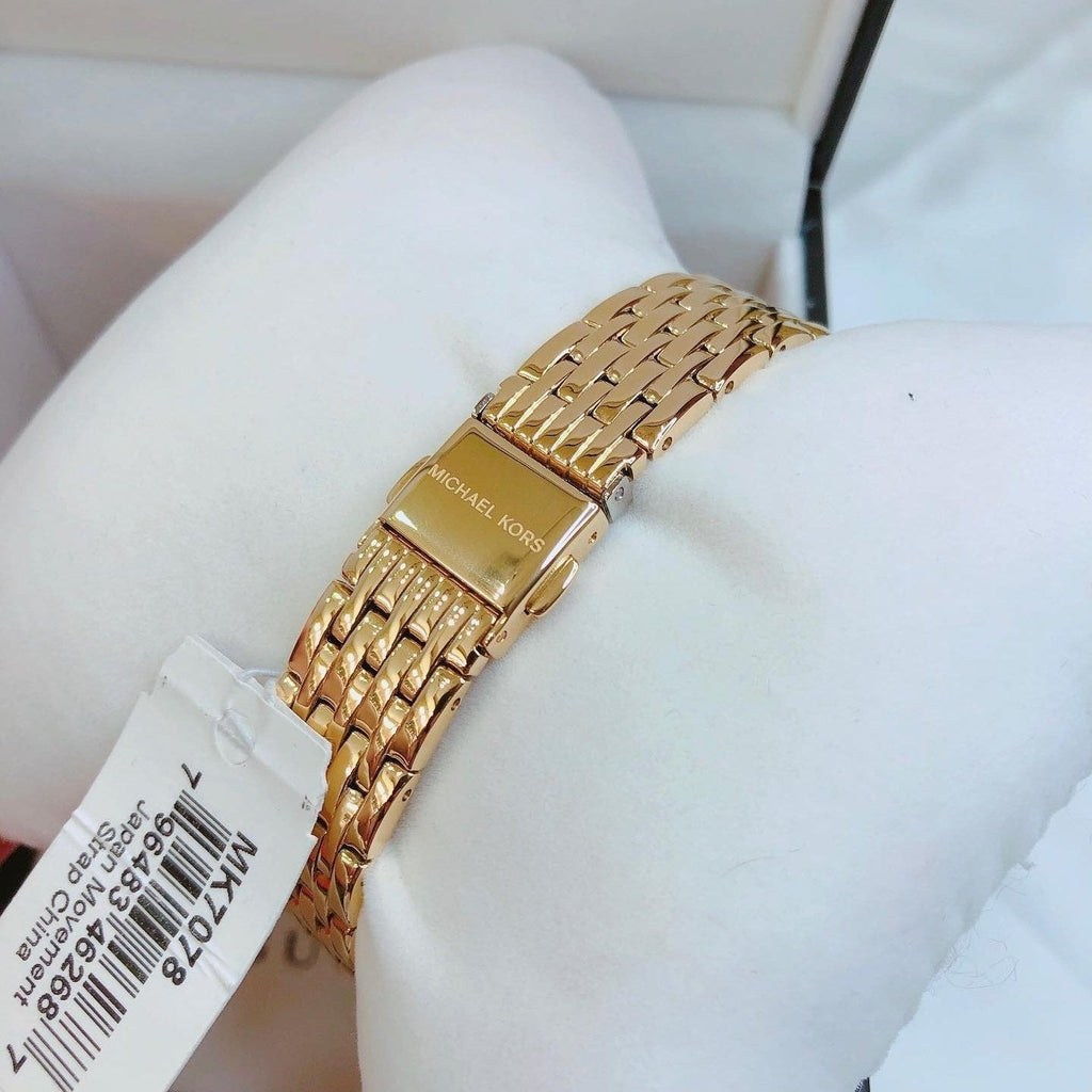 Michael Kors Mindy Three Hand White Dial Rose Gold Steel Strap Watch for Women - MK7078 Buy Now By Michael Kors