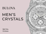 Bulova Crystal Collection Pave Silver Dial with Crystals Silver Steel Strap Watch for Men - 96C134 Buy Now By Bulova