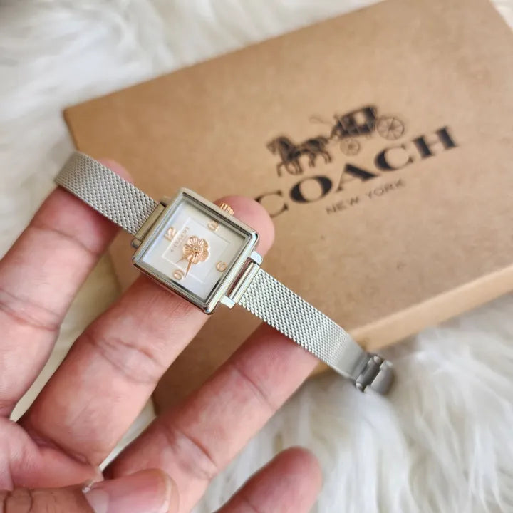 Coach Cass White Dial Silver Mesh Bracelet Watch for Women - 14503697 Buy Now By Coach