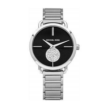 Michael Kors Portia Black Dial Silver Steel Strap Watch for Women - MK3638 Buy Now By Michael Kors