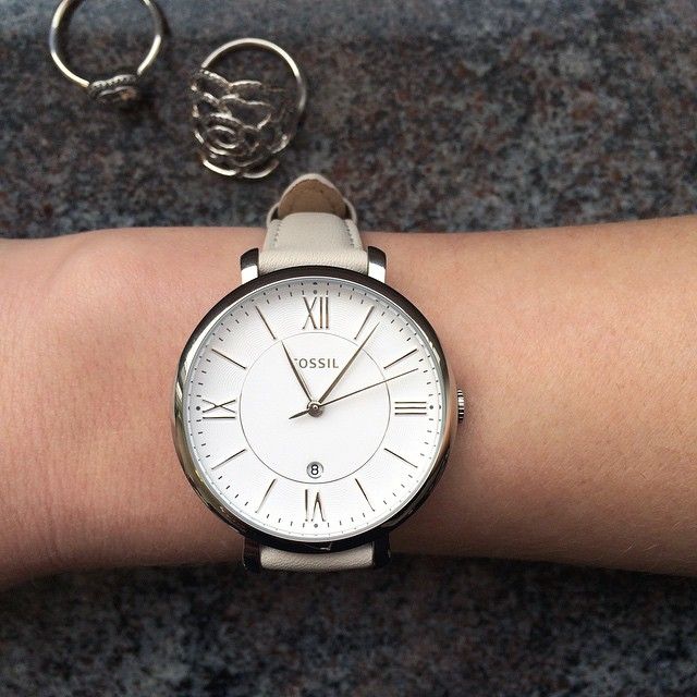 Fossil Jacqueline White Dial Beige Leather Strap Watch for Women - ES3793 Buy Now By Fossil