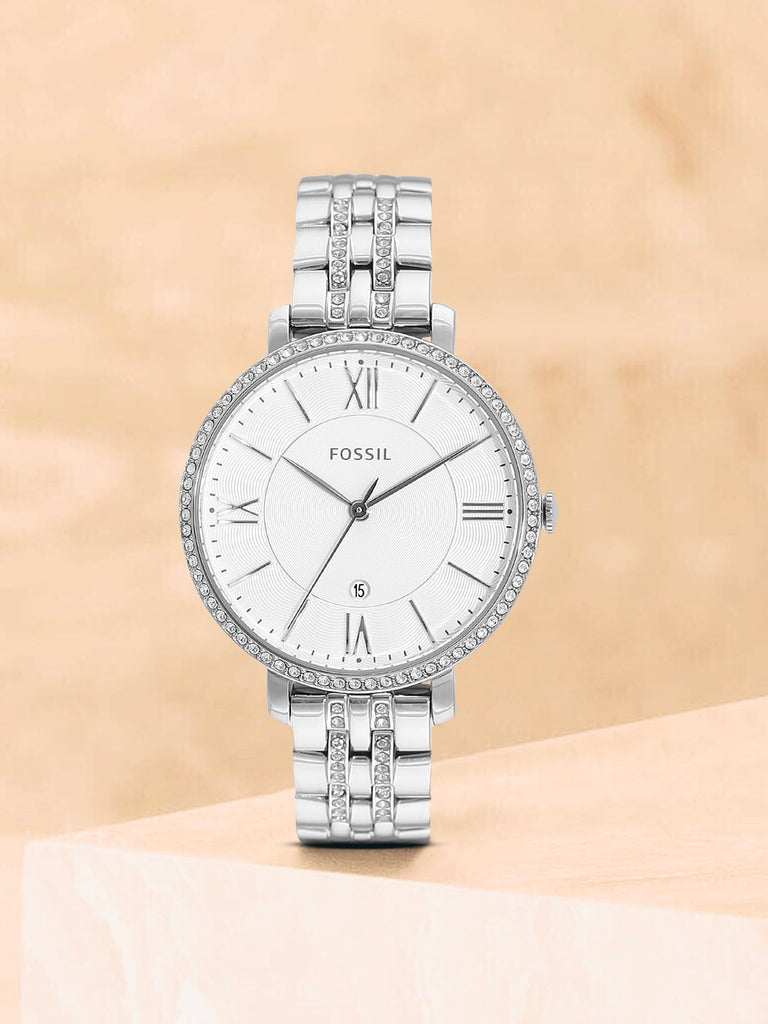 Fossil Jacqueline White Dial Silver Steel Strap Watch for Women - ES3545 Buy Now By Fossil
