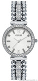 Guess Gala Diamonds Silver Dial Silver Steel Strap Watch for Women - GW0401L1 Buy Now By Guess