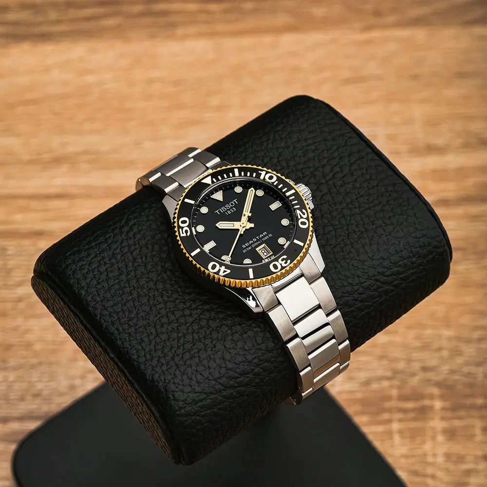 Tissot Seastar 1000 Black Dial Two Tone Steel Strap Watch for Women - T120.210.22.051.00 Buy Now By Tissot