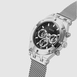 Guess Continental Quartz Black Dial Silver Mesh Strap Watch For Men - GW0582G1 Buy Now By Guess