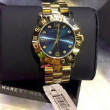 Marc Jacobs Amy Blue Dial Gold Steel Strap Watch for Women - MBM3166 Buy Now By Marc Jacobs