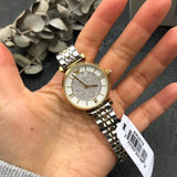 Emporio Armani Gianni T Bar Analog White Dial Two Tone Steel Strap Watch For Women - AR2076 Buy Now By Emporio Armani