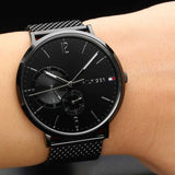 Tommy Hilfiger Brooklyn Black Dial Black Mesh Bracelet Watch for Men - 1791507 Buy Now By Tommy Hilfiger