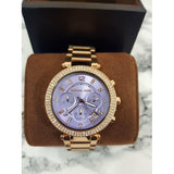 Michael Kors Parker Purple Dial Rose Gold Steel Strap Watch for Women - MK6169 Buy Now By Michael Kors