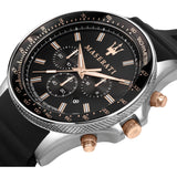 Maserati SFIDA 44mm Black Silicon Chronograph Watch For Men - R8871640002 Buy Now By Maserati