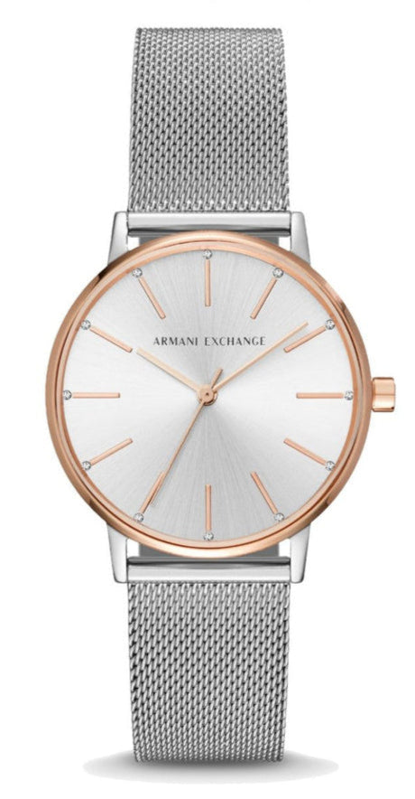 Armani Exchange Lola Analog White Dial Silver Mesh Strap Watch For Women - AX5537 Buy Now By Armani Exchange