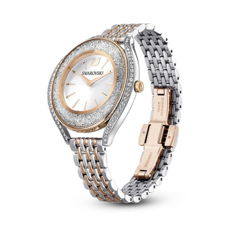 Swarovski Crystalline Aura White Dial Two Tone Mesh Strap Watch for Women - 5644075 Buy Now By Swarovski