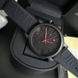 Emporio Armani Luigi Chronograph Black Dial Black Rubber Strap Watch For Men - AR11024 Buy Now By Emporio Armani