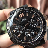 Guess Oasis Black Dial Two Tone Steel Strap Watch for Men - W0366G3 Buy Now By Guess