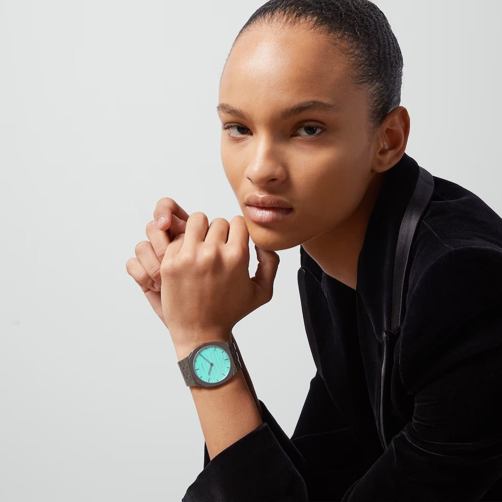 Gucci 25H Quartz Turquoise Dial Silver Steel Strap Watch For Women - YA163409 Buy Now By Gucci