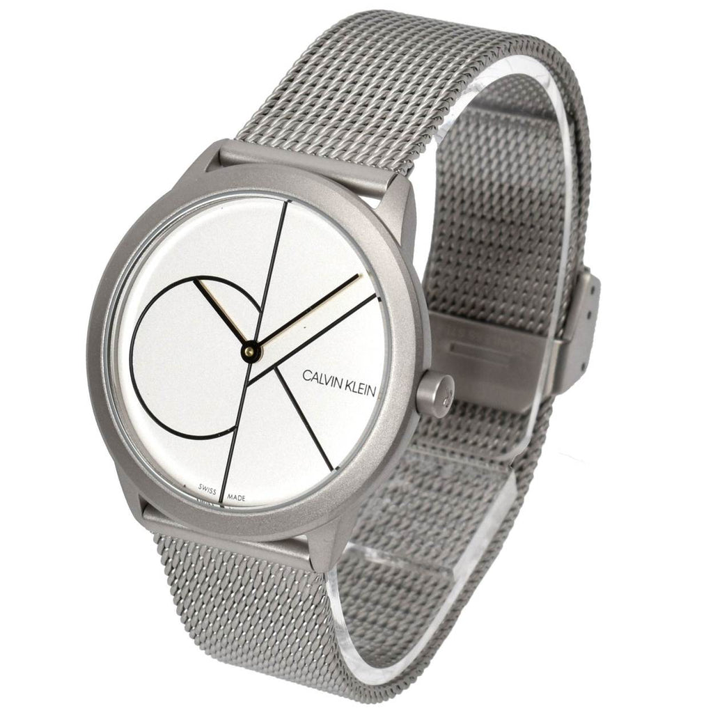 Calvin Klein Minimal White Dial Silver Mesh Bracelet Watch for Women - K3M52152 Buy Now By Calvin Klein