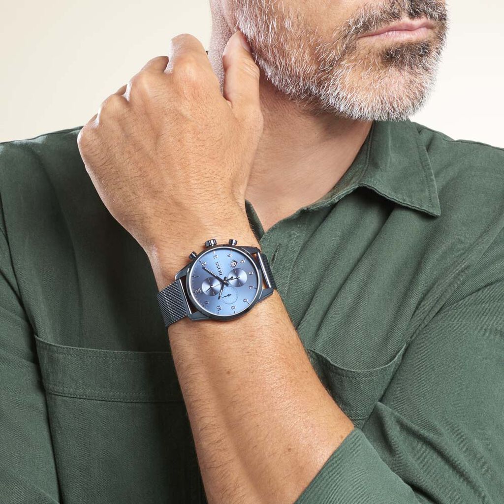 Hugo Boss Navigator Chronograph Blue Dial Blue Mesh Bracelet Watch for Men - 1513538 Buy Now By Hugo Boss