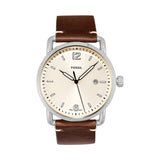 Fossil The Commuter White Dial Brown Leather Strap Watch for Men - FS5275 Buy Now By Fossil