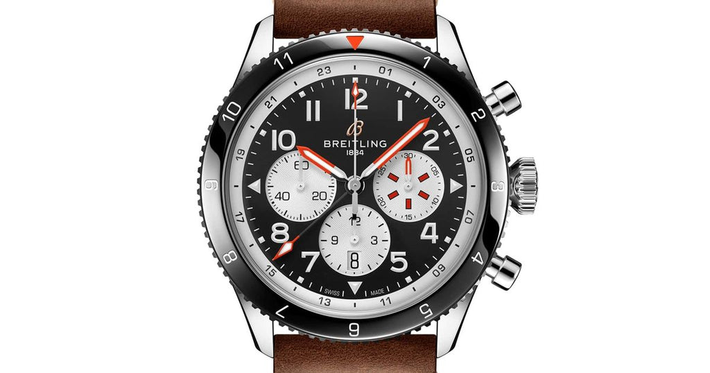 Breitling Super Avi B04 Chronograph GMT 46 Mosquito Black Dial Brown Leather Strap Watch for Men - YB04451A1B1X1 Buy Now By Breitling