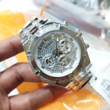 Guess Continental Silver Dial Silver Steel Strap Watch for Men - GW0261G1 Buy Now By Guess