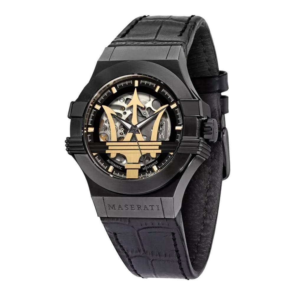 Maserati Potenza Automatic Black Dial Black Leather Strap Watch For Men - R8821108036 Buy Now By Maserati