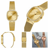 Guess Tapestry Diamonds Gold Dial Gold Mesh Bracelet Watch for Women - GW0354L2 Buy Now By Guess