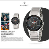 Maserati Potenza Black Dial Silver Steel Strap Watch For Men - R8853108001 Buy Now By Maserati