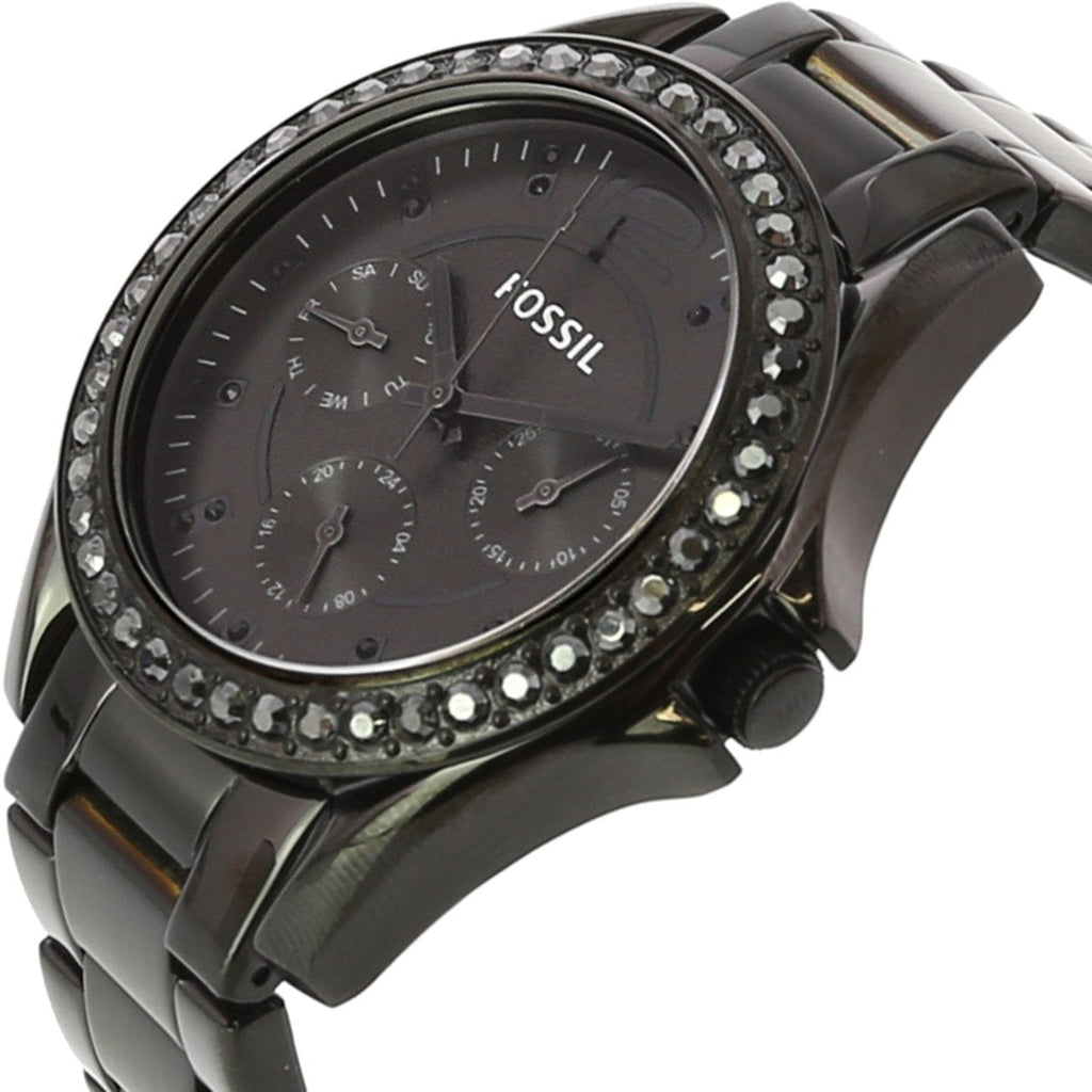 Fossil Riley Multifunction Black Dial Black Steel Strap Watch for Women - ES4519 Buy Now By Fossil