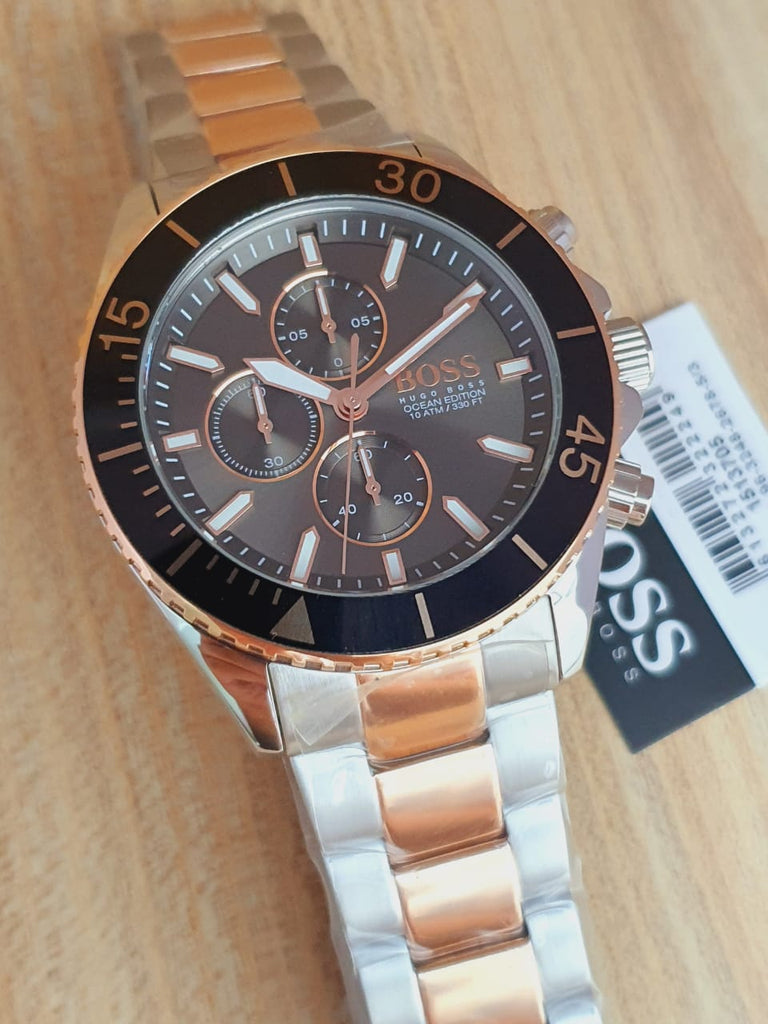 Hugo Boss Ocean Edition Black Dial Two Tone Steel Strap Watch for Men - 1513705 Buy Now By Hugo Boss