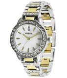 Fossil Jesse Crystals White Dial Two Tone Steel Strap Watch for Women - ES2409 Buy Now By Fossil
