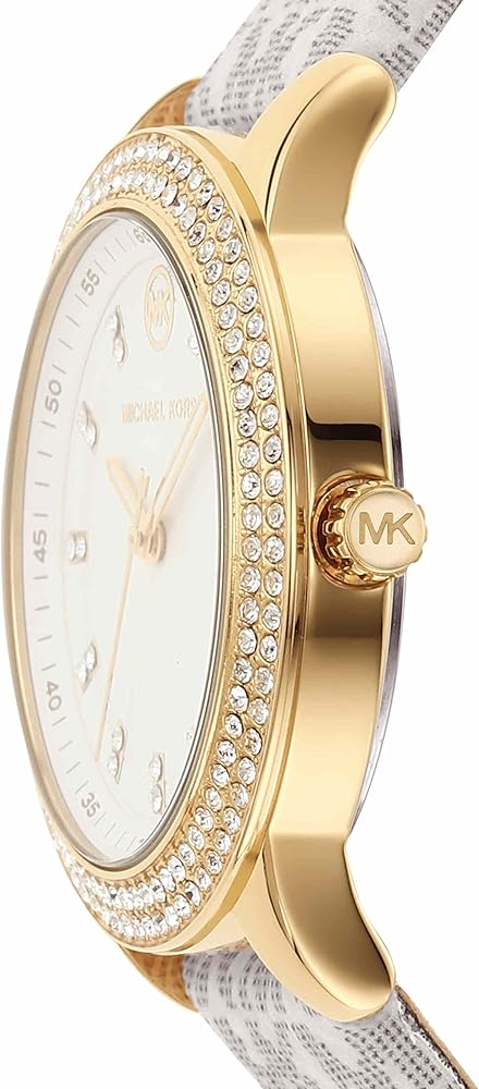 Michael Kors Tibby Analog Silver Dial White Leather Strap Watch for Women - MK1049 Buy Now By Michael Kors