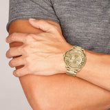 Diesel Mega Chief Chronograph Gold Dial Gold Steel Strap Watch For Men - DZ4360 Buy Now By Diesel