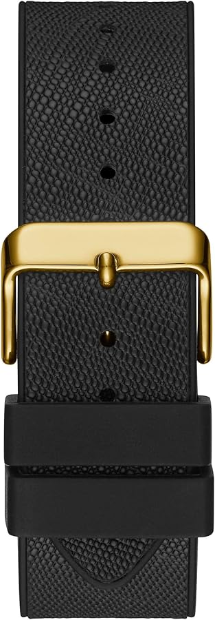 Guess Phoenix Multifunction Crystals Gold Dial Black Silicone Strap Watch For Men - GW0048G2 Buy Now By Guess