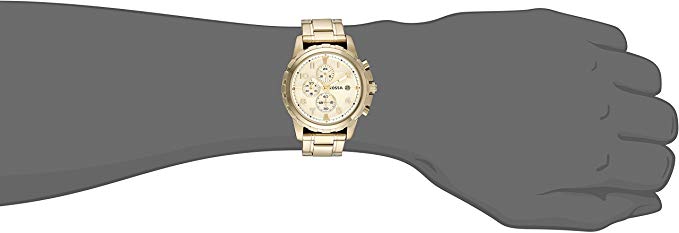 Fossil Dean Chronograph Champagne Dial Gold Steel Strap Watch for Men - FS4867 Buy Now By Fossil