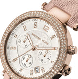 Michael Kors Parker Chronograph White Dial Pink Leather Strap Watch For Women - MK6935 Buy Now By Michael Kors