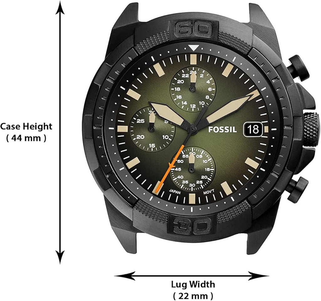 Fossil Bronson Chronograph Black Dial Brown Leather Strap Watch for Men - FS5856 Buy Now By Fossil