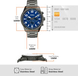 Fossil Brox Multifunction Blue Dial Grey Steel Strap Watch for Men - BQ2798 Buy Now By Fossil
