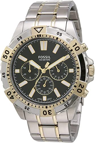 Fossil Garrett Chronograph Green Dial Two Tone Steel Strap Watch for Men - FS5622 Buy Now By Fossil