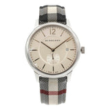 Burberry The Classic Horseferry Silver Dial Black Leather Strap Watch for Men - BU10002 Buy Now By Burberry