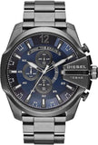Diesel Mega Chief Chronograph Blue Dial Black Steel Strap Watch For Men - DZ4329 Buy Now By Diesel