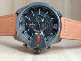 Diesel Mega Chief Chronograph Black Dial Brown Leather Strap Watch For Men - DZ4343 Buy Now By Diesel