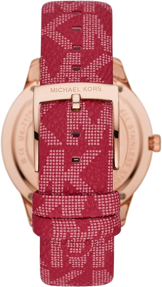 Michael Kors Runway Three-Hand Quartz Red Dial Red Leather Strap Watch For Women - MK7179 Buy Now By Michael Kors