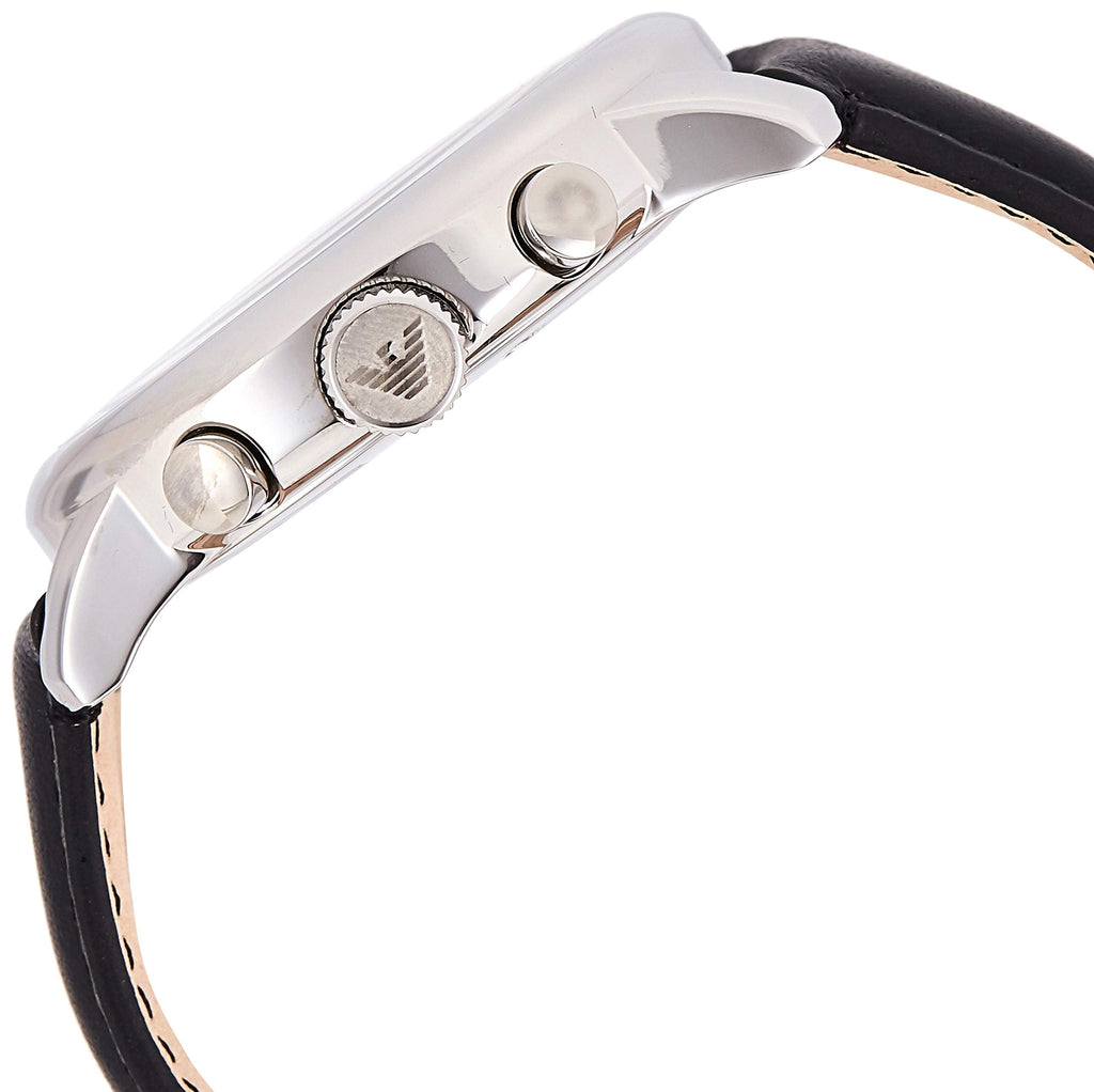 Emporio Armani Classic Chronograph Black Dial Black Leather Strap Watch For Men - AR0431 Buy Now By Emporio Armani